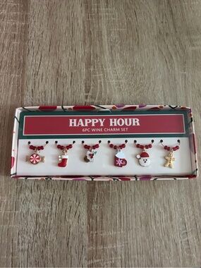Happy Hour Red Holiday Wine Charm Set